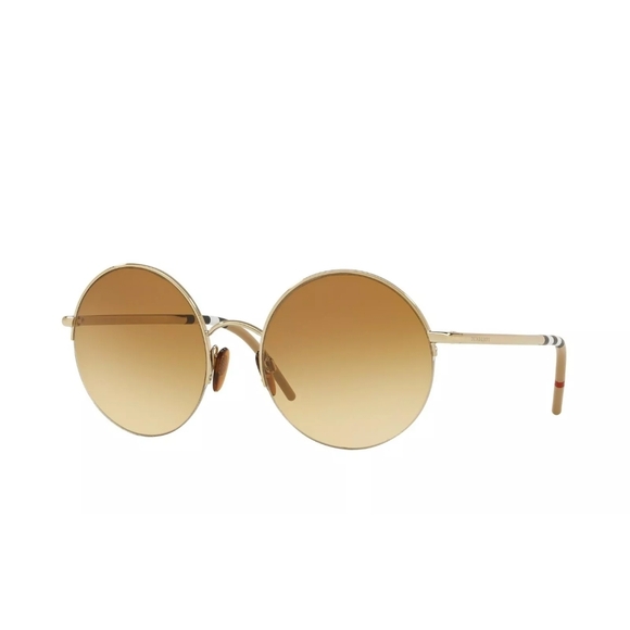 Burberry Round Gold Sunglasses - Picture 2 of 7